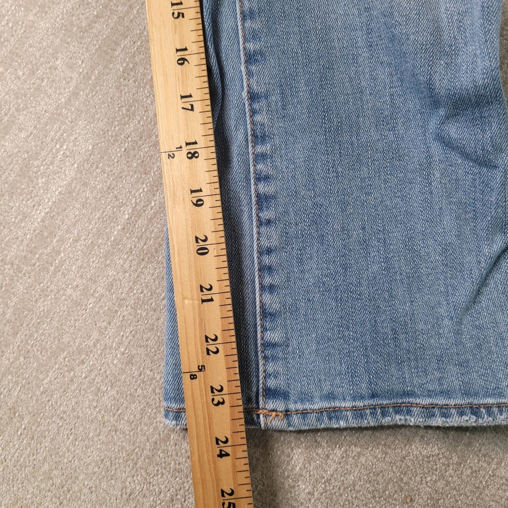 American Eagle Artist Crop Women Blue Distressed Stretch Denim Jeans 10 - Picture 6 of 12